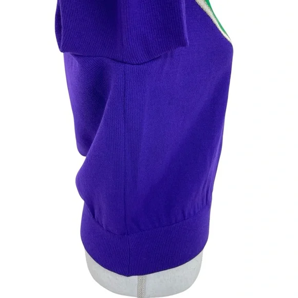 St. John Knit Bomber Cardigan Jacket Small Green/Purple - Picture 7 of 16